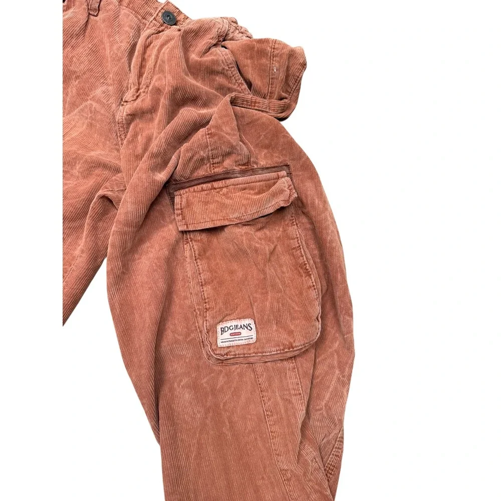 BDG Urban Outfitters Corduroy Cargo‎ Pants Rust Orange Wide Leg Women's Size S - Picture 6 of 12